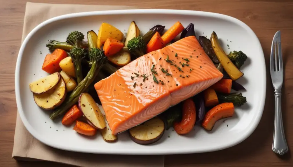 Baked Salmon with Roasted Vegetables